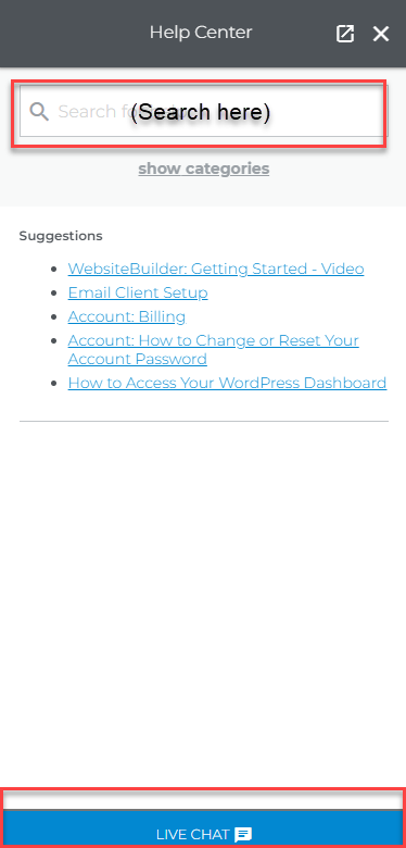 Help search box